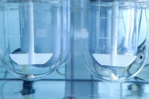Autonomous solubility tester. Imitation dissolution of the table Stock Photos