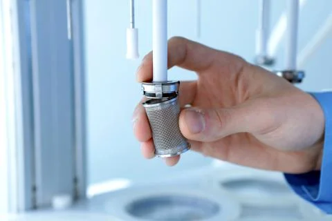Autonomous solubility tester. Imitation dissolution of the table Stock Photos