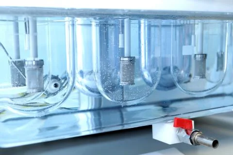 Autonomous solubility tester. Imitation dissolution of the table Stock Photos