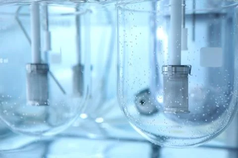Autonomous solubility tester. Imitation dissolution of the table Stock Photos