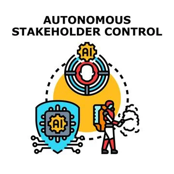 Autonomous stakeholder control conceptualizing future business management 스톡 일러스트