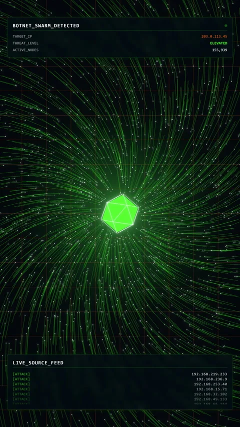 Autonomous Swarm Mapping: Emerald Cyber Node Mobile HUD Stock Footage 334003963