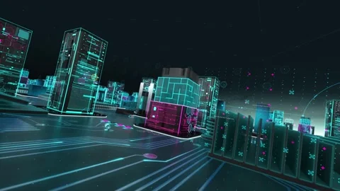 Autonomous Systems with digital technology hitech concept Stock Footage 240192784