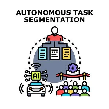 Autonomous task segmentation process in artificial intelligence Stock Illustration