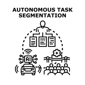 Autonomous task segmentation process in artificial intelligence Stock Illustration