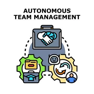 Autonomous team management concept icon vector Stock Illustration