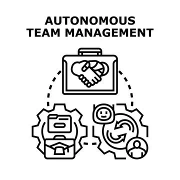 Autonomous team management concept icon vector Stock Illustration