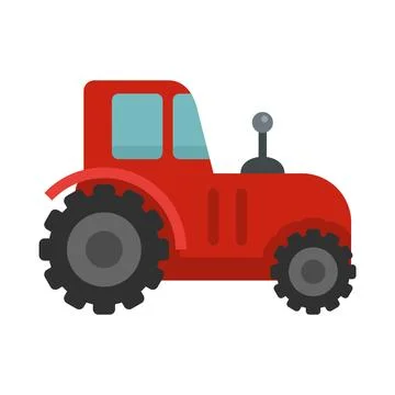 Autonomous tractor icon flat isolated Stock Illustration