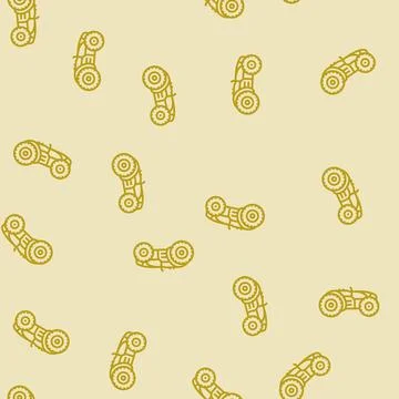 Autonomous tractor robot harvests line seamless pattern Stock Illustration
