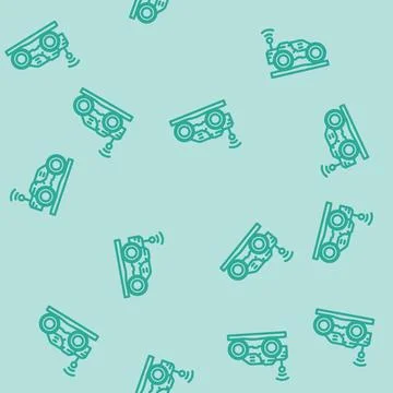 Autonomous tractor robot harvests line vector seamless pattern Stock Illustration