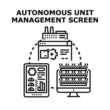 Autonomous unit management system connecting devices Stock Illustration