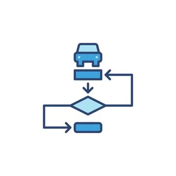 Autonomous Vehicle Algorithm vector blue modern icon Stock Illustration