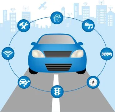 Autonomous vehicle concept Stock Illustration