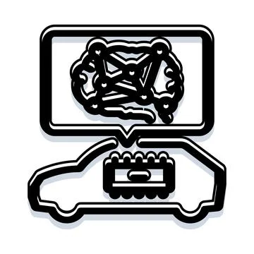 Autonomous vehicle intelligence integrating artificial learning Illustrazione stock