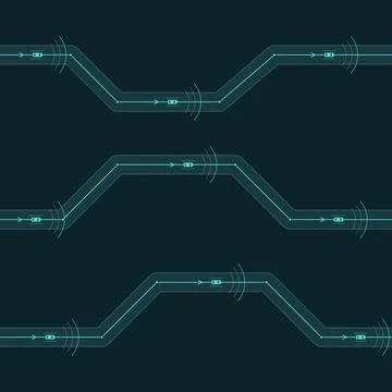 Autonomous Vehicle Navigation Seamless Pattern Stockillustratie