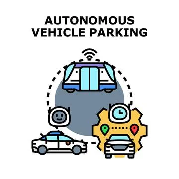 Autonomous vehicle parking service using smart technology Stock Illustration