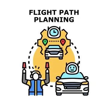 Autonomous vehicle path planning and smart routing concept Stock Illustration