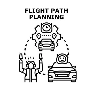 Autonomous vehicle path planning and smart routing concept Stock Illustration