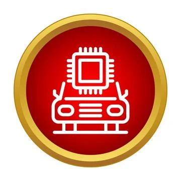 Autonomous vehicle processing unit concept icon イラスト素材
