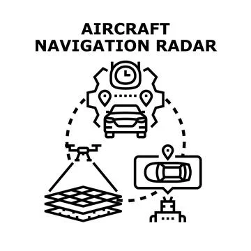 Autonomous vehicle receiving navigation radar information Stock Illustration