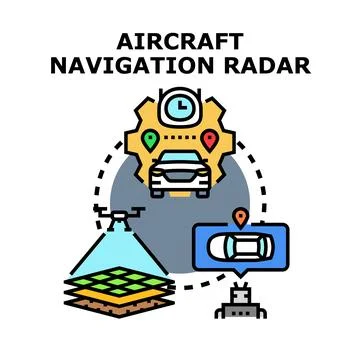 Autonomous vehicle receiving navigation radar information Stock Illustration