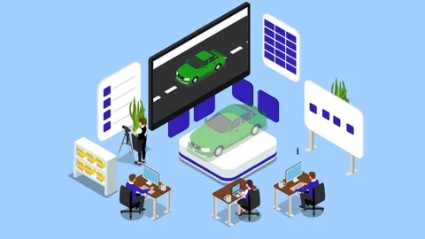 Autonomous Vehicle Software Development and Autonomous Car Testing Lab 3d a.. Stock Footage 337943140