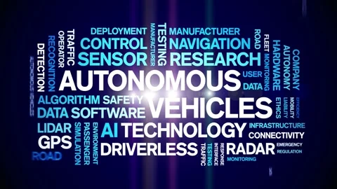 Autonomous Vehicles animated word cloud,... | Stock Video | Pond5