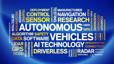 Autonomous Vehicles animated word cloud,... | Stock Video | Pond5