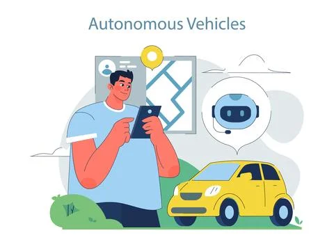 Autonomous Vehicles concept. Stock Illustration