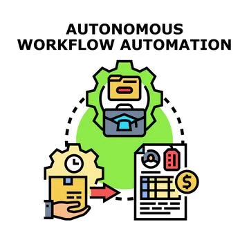 Autonomous workflow automation developing business process cycle 스톡 일러스트