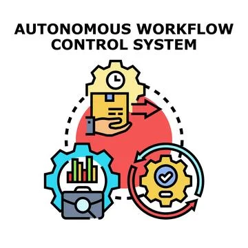 Autonomous workflow control system managing business process automation Stockillustratie