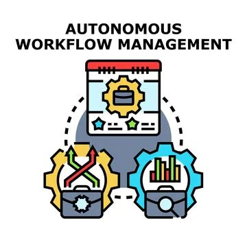 Autonomous workflow management automating business process planning 库存插图