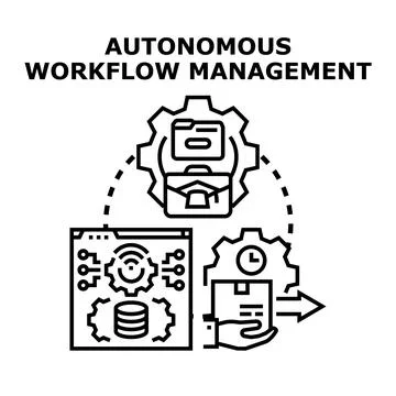 Autonomous workflow management system automating business processes イラスト素材