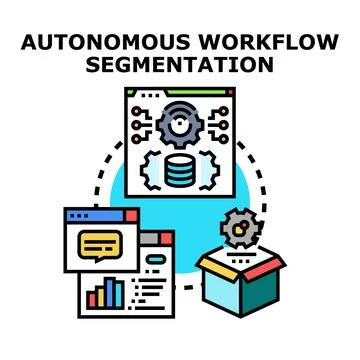 Autonomous workflow segmentation data analysis process Stock Illustration
