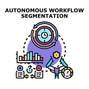 Autonomous workflow segmentation process and data management イラスト素材
