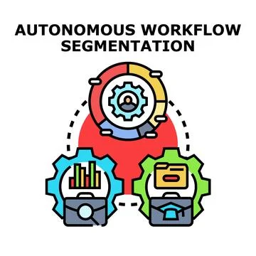 Autonomous workflow segmentation system process development Stock Illustration