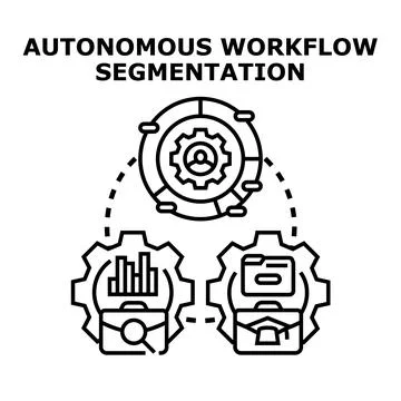Autonomous workflow segmentation system process development Stock Illustration