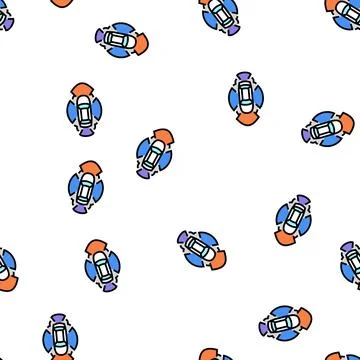 Autonomus vehicle vector seamless pattern Stock Illustration
