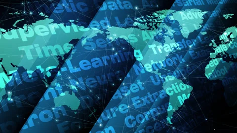 Autonomy in artificial intelligence exploring world map through innovative ai Stock Footage 267276733