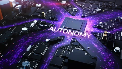 The autonomy of the big city through technology . the city in the style of co 스톡 동영상 223159665