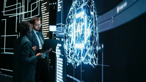 Autonomy concept, AI machine learning and engineering team 写真素材