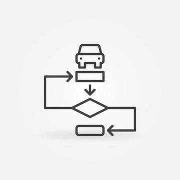 Autopilot Algorithm outline vector concept icon or sign イラスト素材