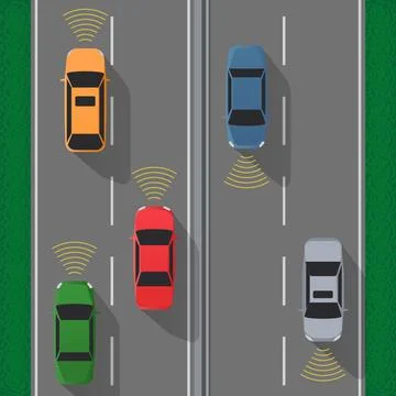 Autopilot concept in flat style. Stock Illustration