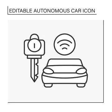Autopilot line icon Stock Illustration