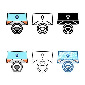 Autopilot range navigation color icon vector Stock Illustration