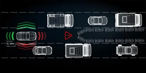 Autopilot system design for navigating road works in urban areas Stock Illustration