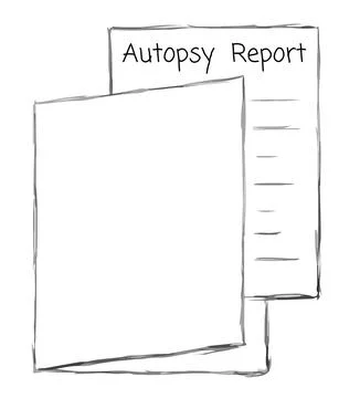 Autopsy report in folder イラスト素材