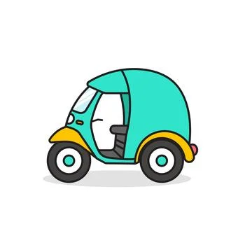 Autorickshaw Flat Vector Illustration Illustrazione stock