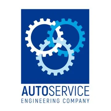Autoservice vector logo template with gears Stock Illustration