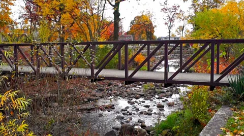 Autumm bridge Video stock 34416405